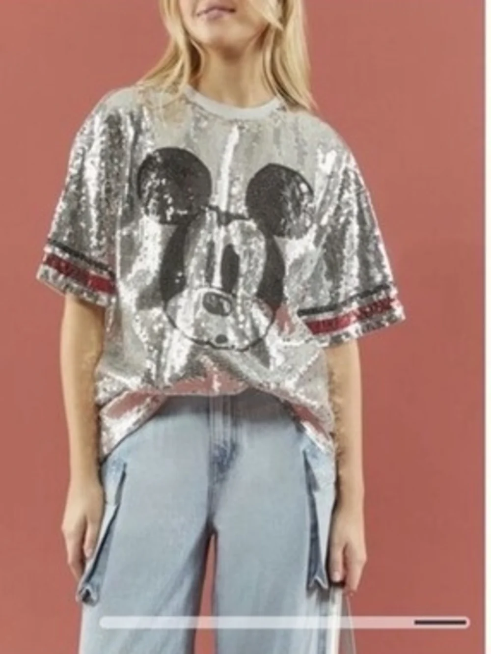 Mickey Mouse Silver Sequin Jersey
